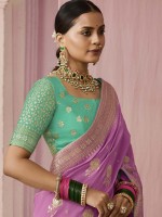 Light Purple Dola Viscose Silk Saree